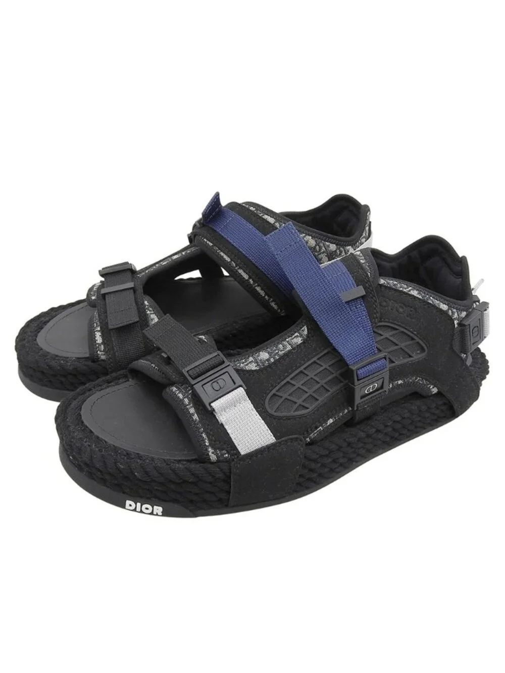 Dior Atlas Oblique Belt Sandals Black